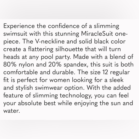Miraclesuit, one piece bathing suit; - Picture 10 of 11